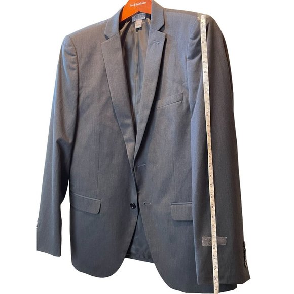 H&M Mens Blazer Coat Jacket Single Breasted Long Sleeve Slate Gray Size 44R - Picture 3 of 6